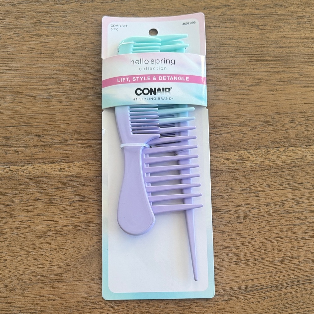 Conair Hello Spring Lavender Hair Comb Set